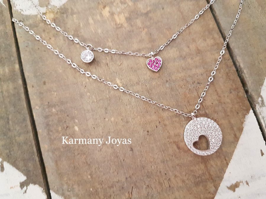 Collar Doble Corazón - Joyerias Karmany